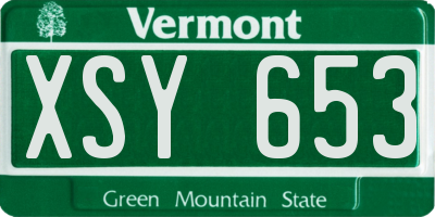 VT license plate XSY653