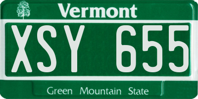 VT license plate XSY655