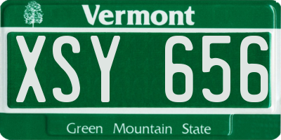 VT license plate XSY656