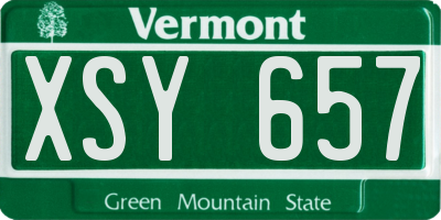 VT license plate XSY657
