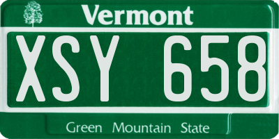VT license plate XSY658