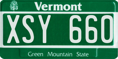 VT license plate XSY660