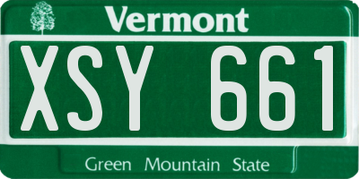 VT license plate XSY661