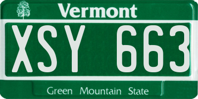 VT license plate XSY663