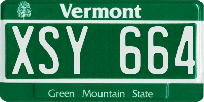 VT license plate XSY664