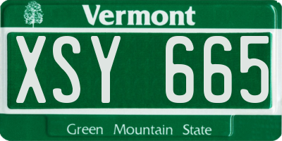 VT license plate XSY665