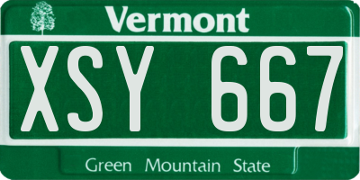 VT license plate XSY667