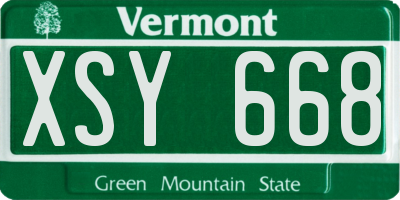 VT license plate XSY668