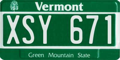 VT license plate XSY671