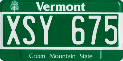 VT license plate XSY675