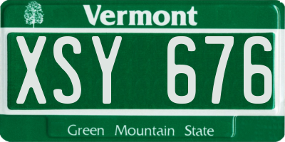 VT license plate XSY676