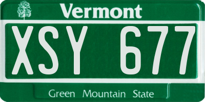 VT license plate XSY677