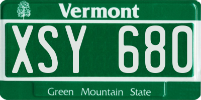 VT license plate XSY680