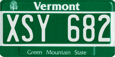 VT license plate XSY682
