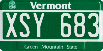 VT license plate XSY683