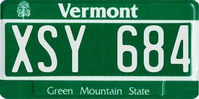 VT license plate XSY684