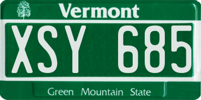 VT license plate XSY685