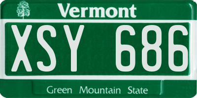 VT license plate XSY686