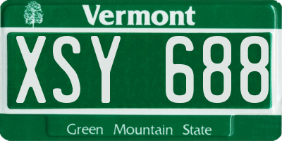 VT license plate XSY688