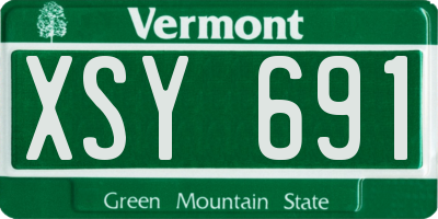 VT license plate XSY691