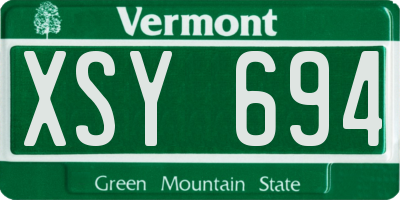 VT license plate XSY694