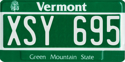 VT license plate XSY695