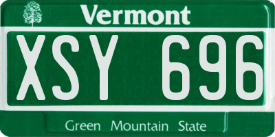 VT license plate XSY696