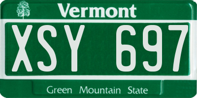 VT license plate XSY697