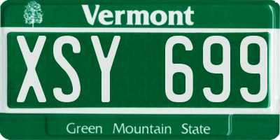 VT license plate XSY699