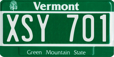 VT license plate XSY701