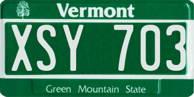 VT license plate XSY703