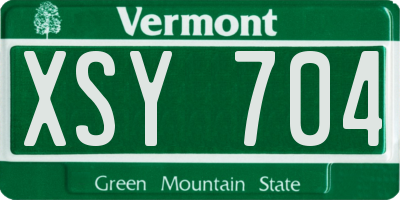 VT license plate XSY704