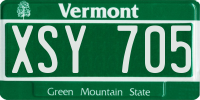 VT license plate XSY705