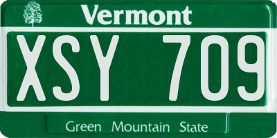 VT license plate XSY709