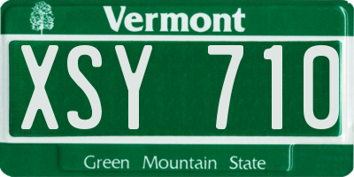 VT license plate XSY710