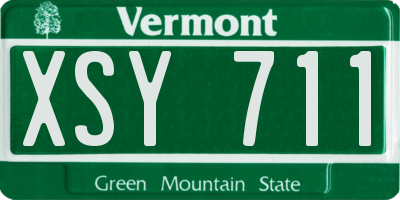 VT license plate XSY711