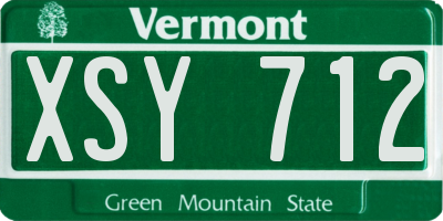 VT license plate XSY712