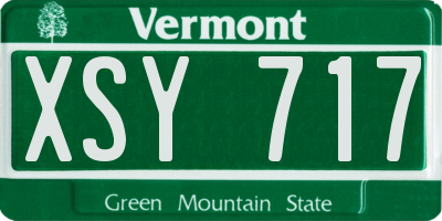 VT license plate XSY717