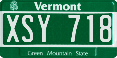 VT license plate XSY718