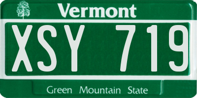 VT license plate XSY719