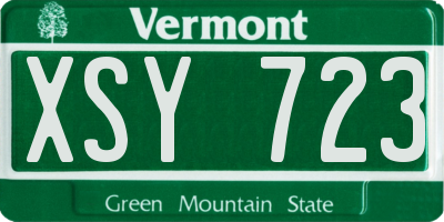 VT license plate XSY723