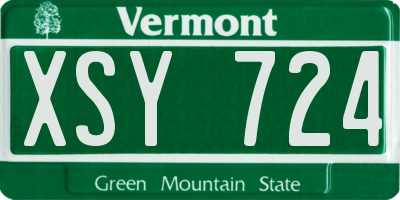VT license plate XSY724