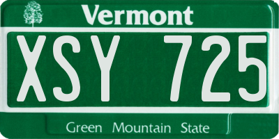 VT license plate XSY725