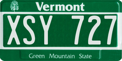 VT license plate XSY727