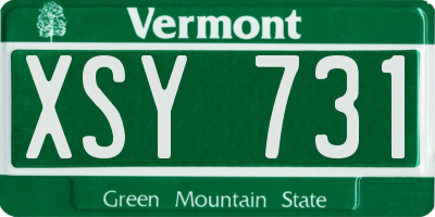 VT license plate XSY731