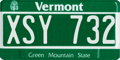 VT license plate XSY732