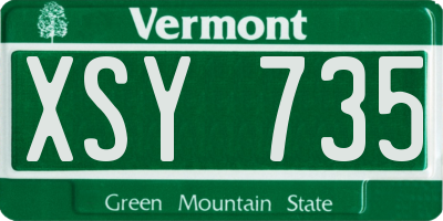 VT license plate XSY735