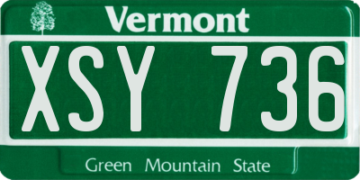 VT license plate XSY736