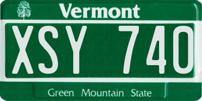 VT license plate XSY740