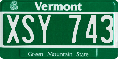 VT license plate XSY743